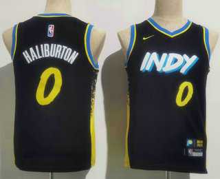 Youth Indiana Pacers #0 Tyrese Haliburton Navy Blue 2023 City Icon Swingman Jersey->nba youth jerseys->NBA Jersey